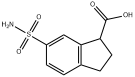 1H-Indene-1-carboxylic acid, 6-(aminosulfonyl)-2,3-dihydro- 结构式