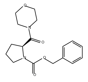 1-Pyrrolidinecarboxylic acid, 2-(4-morpholinylcarbonyl)-, phenylmethyl ester, (2S)- Structure
