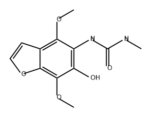 Urea, N-(6-hydroxy-4,7-dimethoxy-5-benzofuranyl)-N'-methyl- Structure