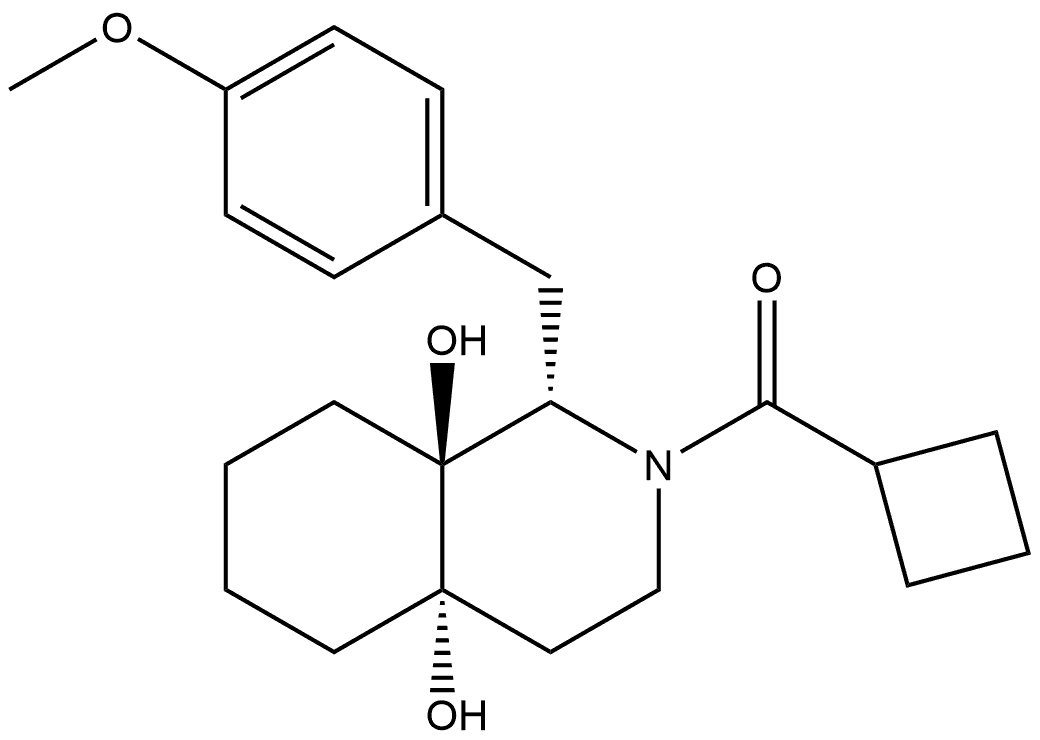 4a,8a-Isoquinolinediol, 2-(cyclobutylcarbonyl)octahydro-1-[(4-methoxyphenyl)methyl]-, (1α,4aα,8aβ)-(-)- (9CI) 化学構造式