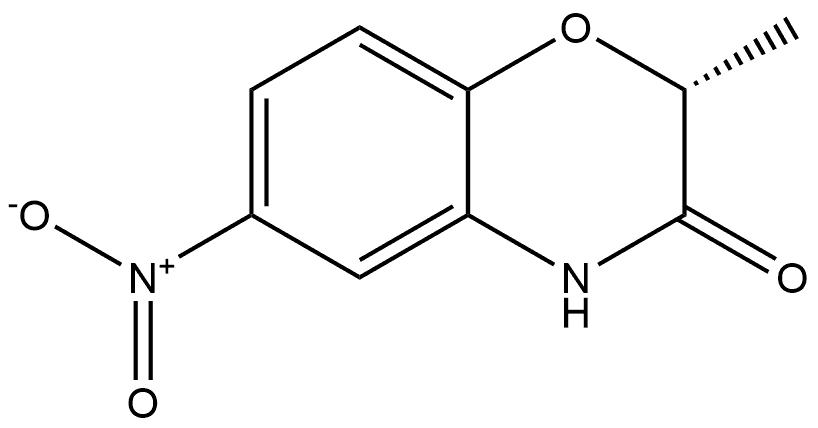 (R)-2-methyl-6-nitro-2H-benzo[b][1,4]oxazin-3(4H)-one 化学構造式