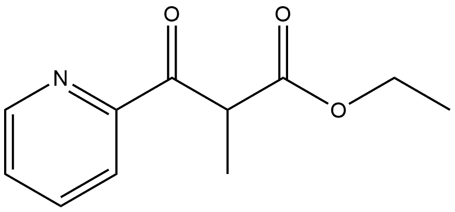 2-Pyridinepropanoic acid, α-methyl-β-oxo-, ethyl ester 化学構造式