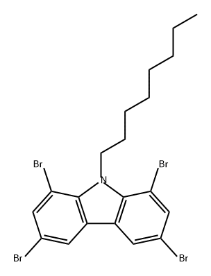 1,3,6,8-四溴-9-辛基-9H-咔唑,66294-05-1,结构式