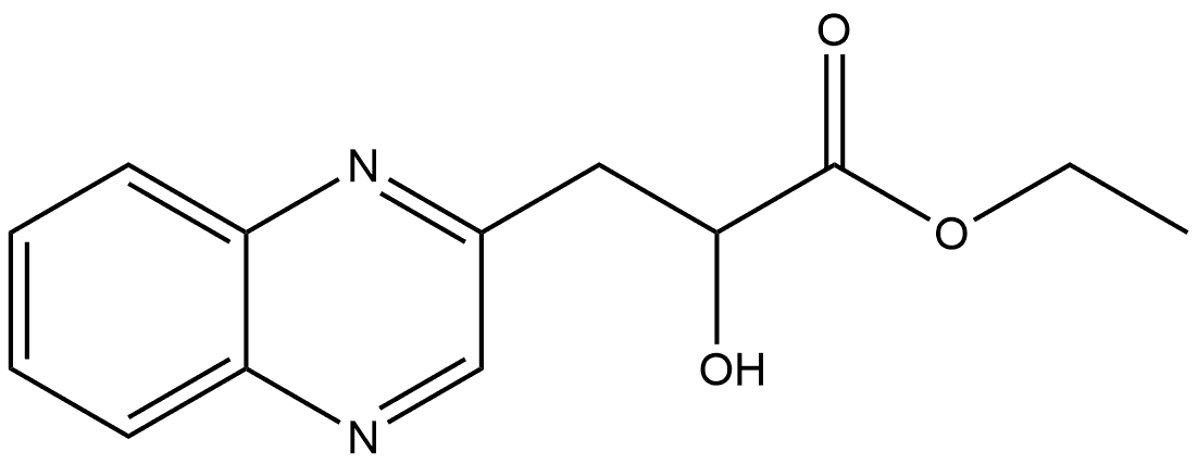 2-ヒドロキシ-3-(キノキサリン-2-イル)プロパン酸エチル 化学構造式