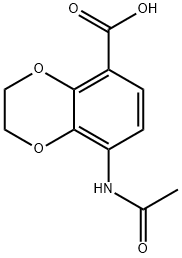 1,4-Benzodioxin-5-carboxylic acid, 8-(acetylamino)-2,3-dihydro- 化学構造式