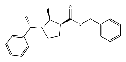 3-Pyrrolidinecarboxylic acid, 2-methyl-1-[(1S)-1-phenylethyl]-, phenylmethyl ester, (2S,3S)- Struktur