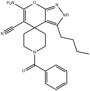 665001-50-3 6-amino-3-butyl-2,4-dihydropyrano[2,3-c]pyrazole-5-carbonitrile-4-spiro-4'-(1'-benzoylpiperidine)