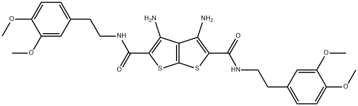 3,4-diamino-N~2~,N~5~-bis[2-(3,4-dimethoxyphenyl)ethyl]thieno[2,3-b]thiophene-2,5-dicarboxamide|