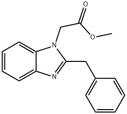 1H-Benzimidazole-1-acetic acid, 2-(phenylmethyl)-, methyl ester 化学構造式