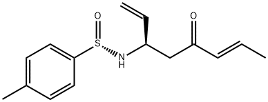 Benzenesulfinamide, N-[(1R,4E)-1-ethenyl-3-oxo-4-hexen-1-yl]-4-methyl-, [S(S)]- 结构式