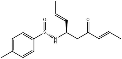 Benzenesulfinamide, 4-methyl-N-[(1R,4E)-3-oxo-1-(1E)-1-propen-1-yl-4-hexen-1-yl]-, [S(S)]- 结构式