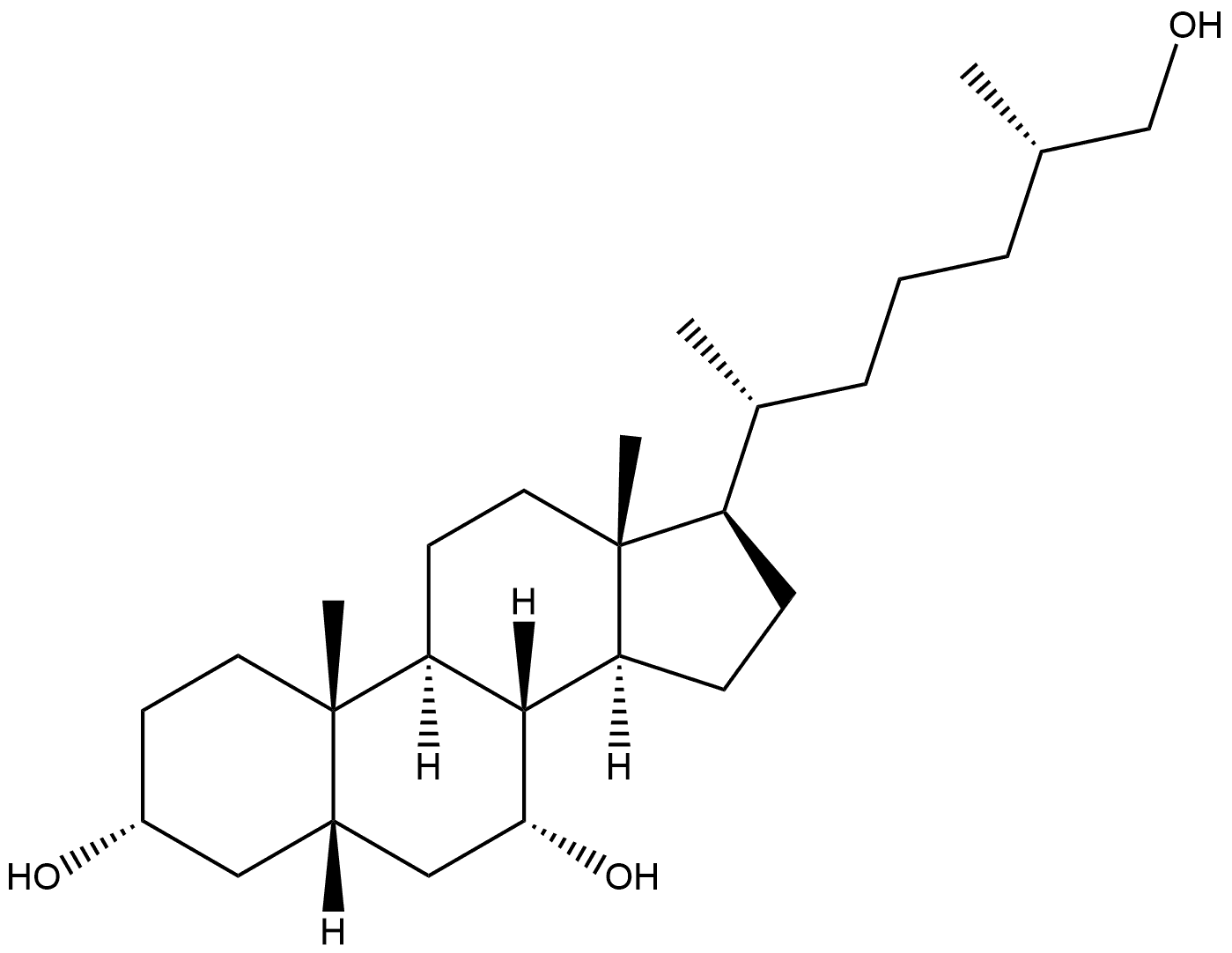 (25S)-5β-Cholestane-3α,7α,26-triol,66807-59-8,结构式