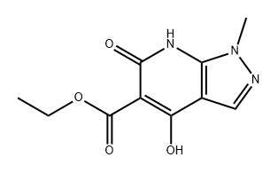 1H-Pyrazolo[3,4-b]pyridine-5-carboxylic acid, 6,7-dihydro-4-hydroxy-1-methyl-6-oxo-, ethyl ester 结构式