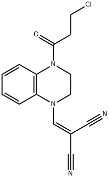 2-((4-(3-Chloropropanoyl)-3,4-dihydroquinoxalin-1(2H)-yl)methylene)malononitrile 化学構造式