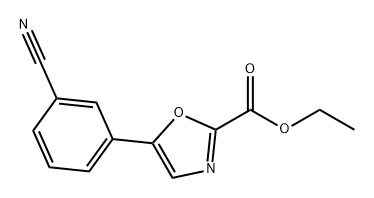 2-Oxazolecarboxylic acid, 5-(3-cyanophenyl)-, ethyl ester Struktur