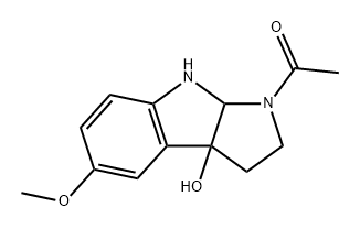 Ethanone, 1-(3,3a,8,8a-tetrahydro-3a-hydroxy-5-methoxypyrrolo[2,3-b]indol-1(2H)-yl)- Structure