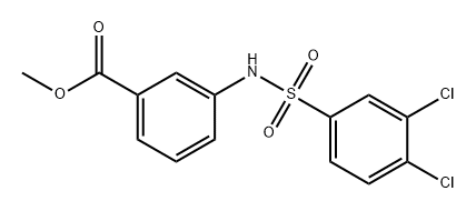 3-((3,4-二氯苯基)磺酰胺基)苯甲酸甲酯 结构式