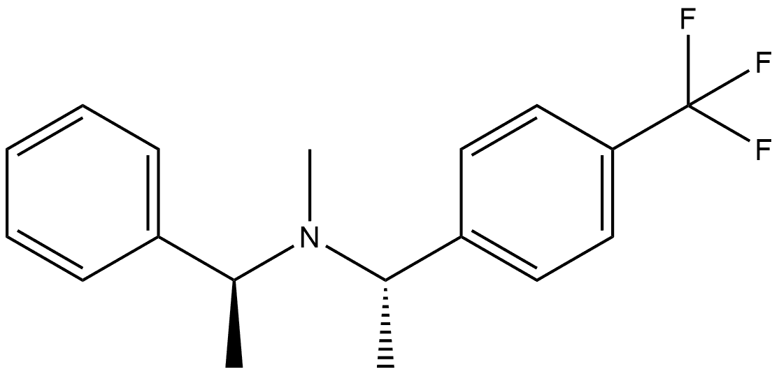 Benzenemethanamine, N,α-dimethyl-N-[(1S)-1-phenylethyl]-4-(trifluoromethyl)-, (αS)- Structure