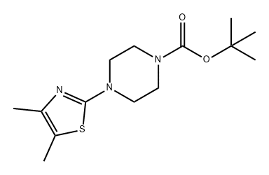 1-Piperazinecarboxylic acid, 4-(4,5-dimethyl-2-thiazolyl)-, 1,1-dimethylethyl ester 化学構造式