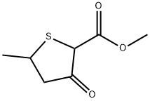 2-Thiophenecarboxylic acid, tetrahydro-5-methyl-3-oxo-, methyl ester Struktur