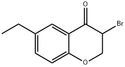 3-BROMO-6-ETHYL-3,4-DIHYDRO-2H-1-BENZOPYRAN-4-ONE 化学構造式