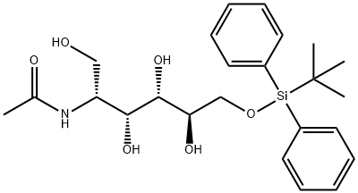 N-((2R,3R,4S,5R)-6-((tert-butyldiphenylsilyl)oxy)-1,3,4,5-tetrahydroxyhexan-2-yl)acetamide Struktur