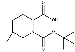 1-[(tert-butoxy)carbonyl]-5,5-dimethylpiperidine-2-carboxylic acid Struktur