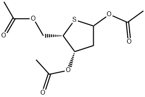 L-threo-Pentofuranose, 2-deoxy-4-thio-, triacetate Struktur