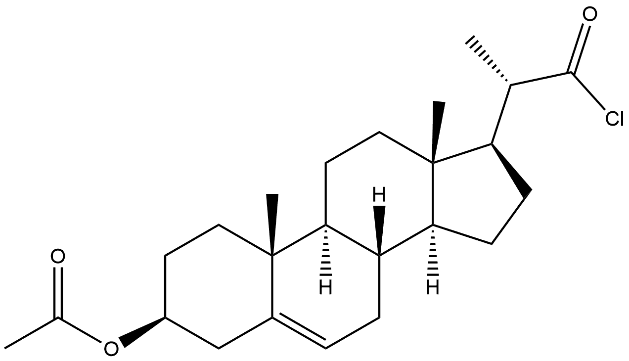 Pregn-5-ene-20-carbonyl chloride, 3-(acetyloxy)-, (3β,20S)- (9CI) Structure