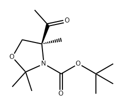 3-Oxazolidinecarboxylic acid, 4-acetyl-2,2,4-trimethyl-, 1,1-dimethylethyl ester, (4S)- 化学構造式