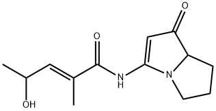 2-Pentenamide, 4-hydroxy-2-methyl-N-(5,6,7,7a-tetrahydro-1-oxo-1H-pyrrolizin-3-yl)-, (2E)- Structure
