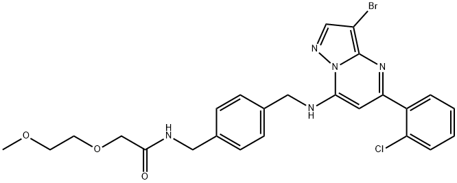 Acetamide, N-[[4-[[[3-bromo-5-(2-chlorophenyl)pyrazolo[1,5-a]pyrimidin-7-yl]amino]methyl]phenyl]methyl]-2-(2-methoxyethoxy)- Structure