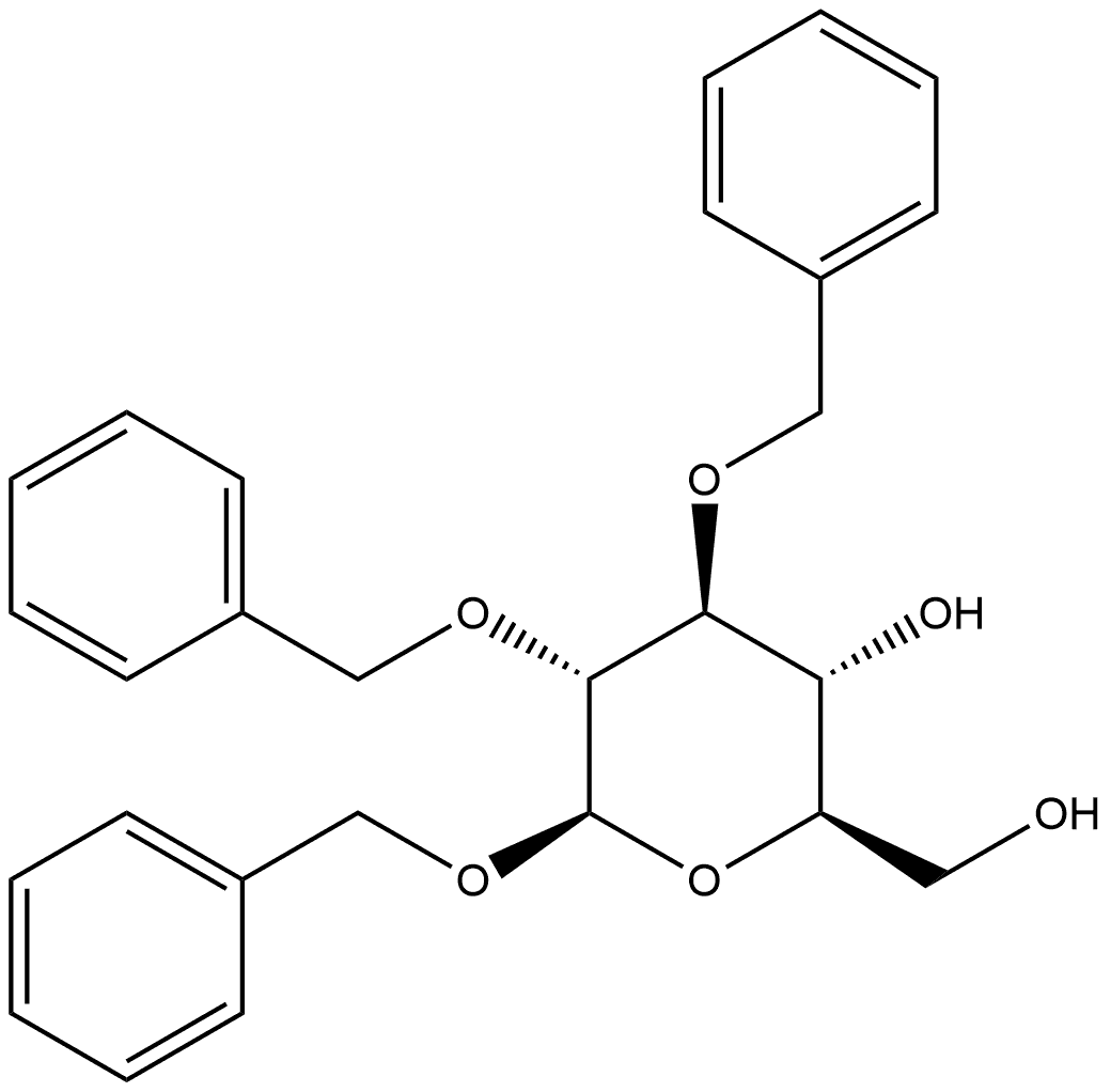 苄基2,3-二-O-苄基-Β-D-吡喃葡萄糖苷 结构式