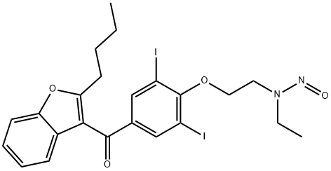 Methanone, (2-butyl-3-benzofuranyl)[4-[2-(ethylnitrosoamino)ethoxy]-3,5-diiodophenyl]- Structure