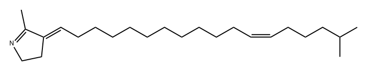 2H-Pyrrole, 3,4-dihydro-5-methyl-4-[(12Z)-17-methyl-12-octadecen-1-ylidene]-, (4E)- Struktur