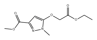 1H-Pyrazole-3-carboxylic acid, 5-(2-ethoxy-2-oxoethoxy)-1-methyl-, methyl ester Struktur