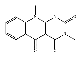 Pyrimido[4,5-b]quinoline-2,4,5(1H,3H,10H)-trione, 3,10-dimethyl- Structure