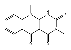 Pyrimido[4,5-b]quinoline-2,4,5(1H,3H,10H)-trione, 3,10-dimethyl- 结构式