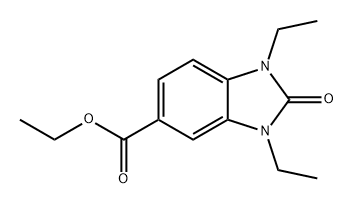 1H-Benzimidazole-5-carboxylic acid, 1,3-diethyl-2,3-dihydro-2-oxo-, ethyl ester Struktur