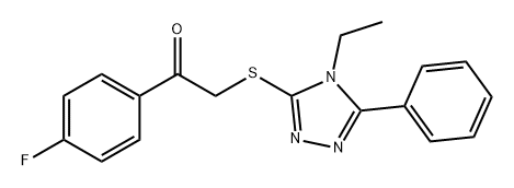 Ethanone, 2-[(4-ethyl-5-phenyl-4H-1,2,4-triazol-3-yl)thio]-1-(4-fluorophenyl)- Struktur