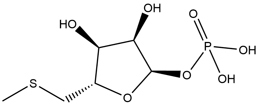 α-D-Ribofuranose, 5-S-methyl-5-thio-, 1-(dihydrogen phosphate) 结构式