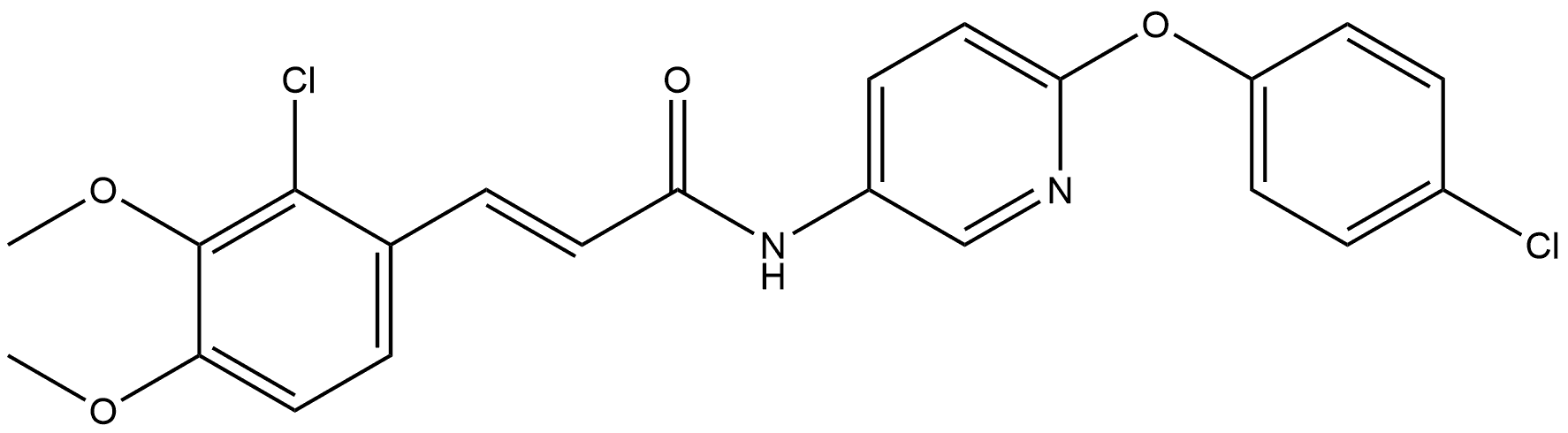 (2E)-3-(2-Chloro-3,4-dimethoxyphenyl)-N-[6-(4-chlorophenoxy)-3-pyridinyl]-2-propenamide Struktur