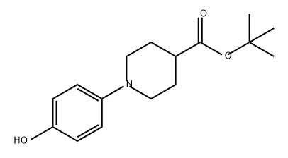 4-Piperidinecarboxylic acid, 1-(4-hydroxyphenyl)-, 1,1-dimethylethyl ester 化学構造式