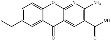 2-AMINO-7-ETHYL-5-OXO-5H-CHROMENO[2,3-b]PYRIDINE-3-CARBOXYLIC ACID Structure
