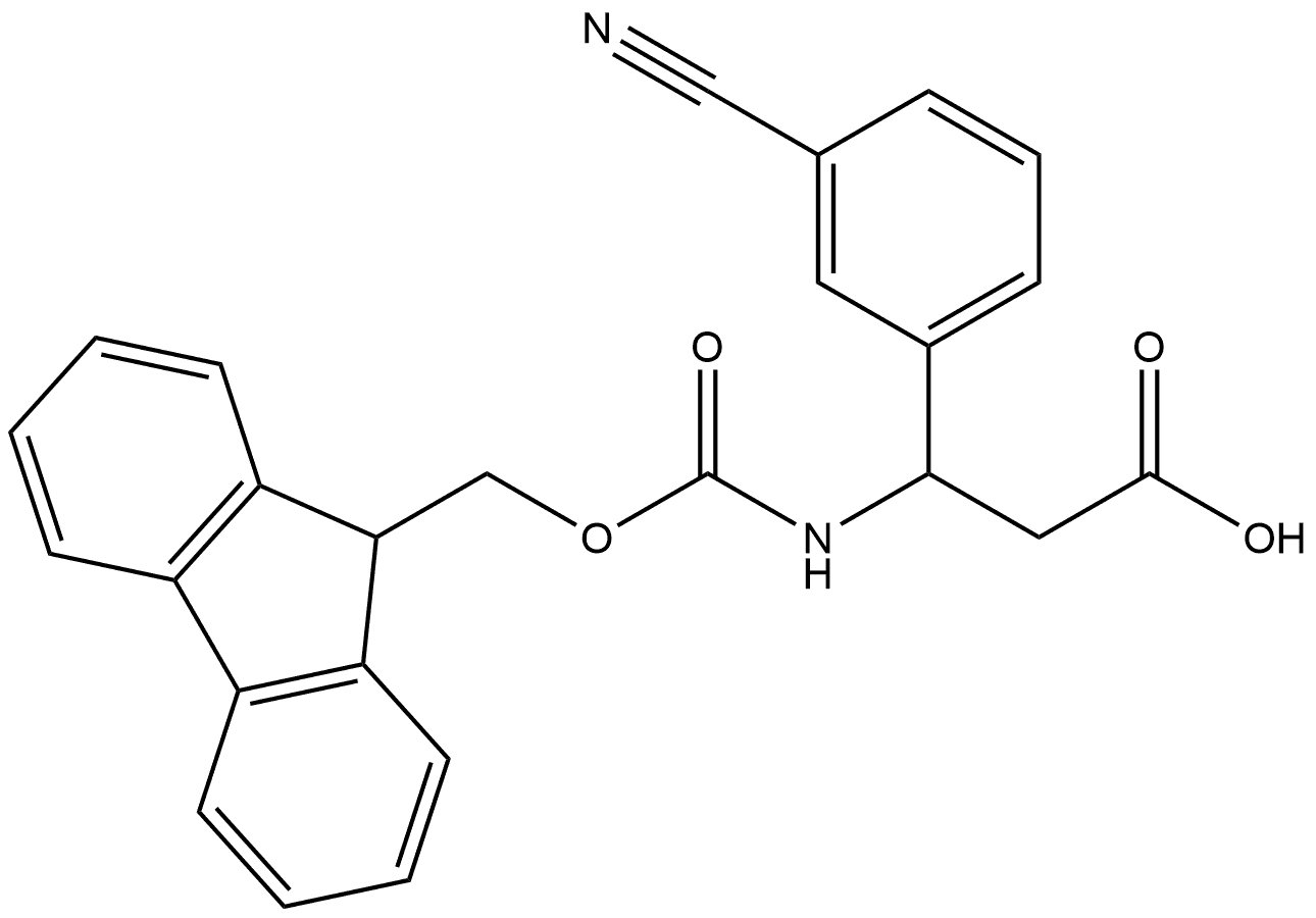 3-(3-Cyano-phenyl)-3-(9H-fluoren-9-ylmethoxy)carbonyl]amino) propanoic acid Structure