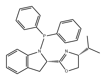 1H-Indole, 2-[(4R)-4,5-dihydro-4-(1-methylethyl)-2-oxazolyl]-1-(diphenylphosphino)-2,3-dihydro-, (2S)- Structure