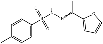 Benzenesulfonic acid, 4-methyl-, 2-[1-(2-furanyl)ethylidene]hydrazide 化学構造式