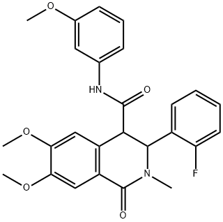 4-Isoquinolinecarboxamide, 3-(2-fluorophenyl)-1,2,3,4-tetrahydro-6,7-dimethoxy-N-(3-methoxyphenyl)-2-methyl-1-oxo- Structure