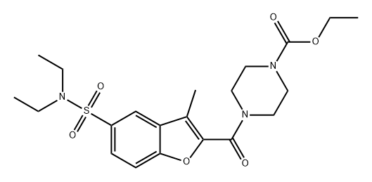 1-Piperazinecarboxylic acid, 4-[[5-[(diethylamino)sulfonyl]-3-methyl-2-benzofuranyl]carbonyl]-, ethyl ester|WAY-327364
