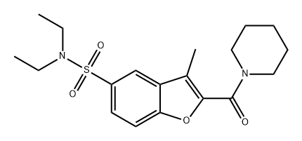 5-Benzofuransulfonamide, N,N-diethyl-3-methyl-2-(1-piperidinylcarbonyl)- Struktur